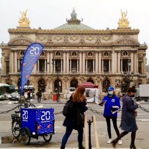 Velo Expo 20 Minutes - distribution à vélo des journaux 20 Minutes à Paris
